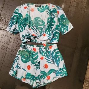 ZARA two piece short and crop top